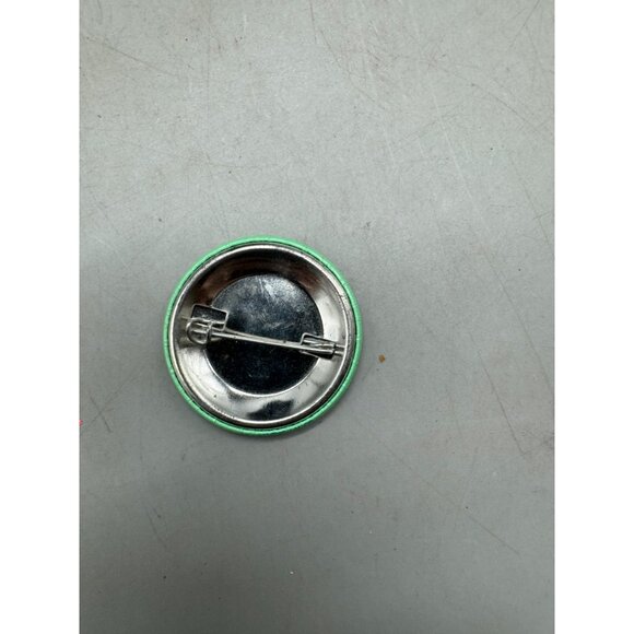 Humorous Green Pinback Button With Quote blue words circle 1.5" READ - Picture 2 of 2